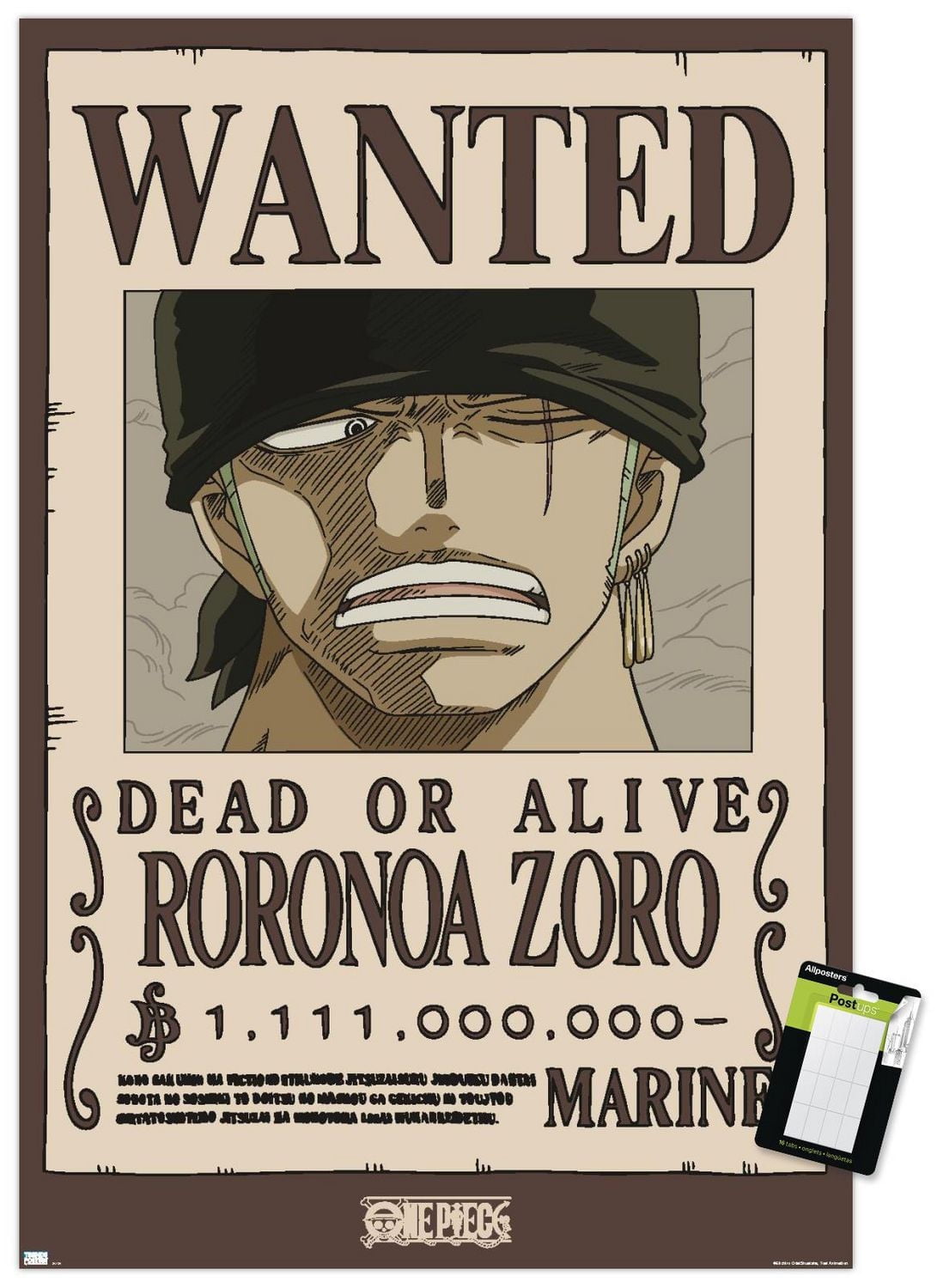 One Piece - Avis de recherche de Roronoa Zoro