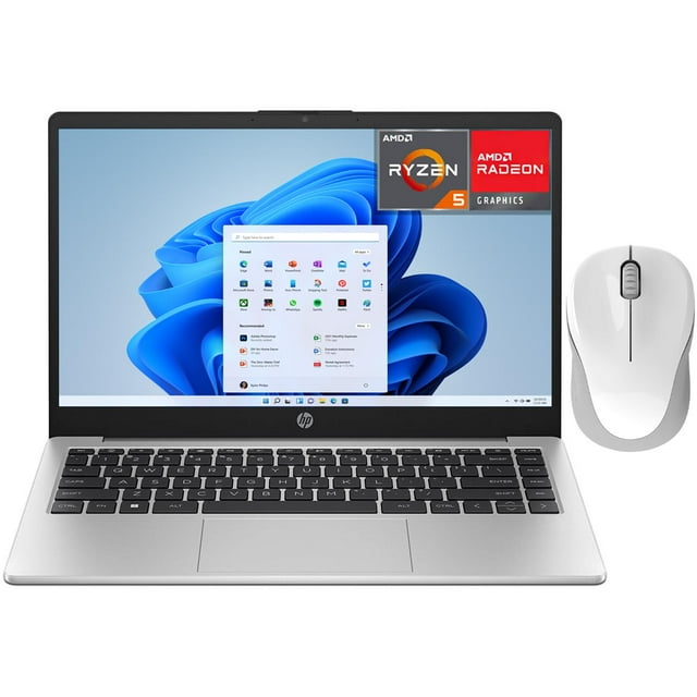 Laptop HP 245 G10 AMD Ryzen 5 7530U 24GB RAM 512GB SSD 14" Windows 11 Home Teclado en Español + Mouse plateado