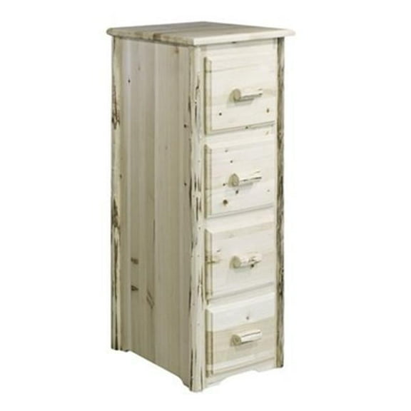 File Cabinet with 4 Drawers - Clear Lacquer