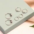 thumbnail image 5 of LeCalla 925 Sterling Silver Boho Tribal Bali Hoop Earrings Set for Women, 5 of 6