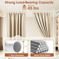 thumbnail image 5 of Room Divider Curtain Rod, No Drilling Room Separator for Space Partition Adjustable 4-10ft(H) 28-70inch(W) Heavy Duty Temporary Wall Divider Floor to Ceiling Tension Rod, White, 5 of 14