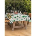 thumbnail image 2 of St Patricks Day Outdoor Tablecloth - 60x120 Inch Rectangle Dining Table Cover, Green Shamrock Spring Watercolor Gnomes Beige Waterproof Outdoor Table Cloth with Umbrella Hole & Zipper for Patio, 2 of 7