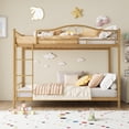 thumbnail image 4 of Eastvita Twin Over Twin Metal Bunk Bed with Ladder/Guardrails - Heavy - Duty/400 Lbs Capacity - No Box Spring Needed - Simple Assembly - Gold - Stylish Space - Saving Design, 4 of 6