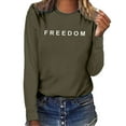 thumbnail image 2 of Freedom Shirts for Women Long Sleeved Patriotic Letter Prints T Shirt With Round Neckline Outdoor Activities Casual Comfort Fit Daily Wear, 2 of 3