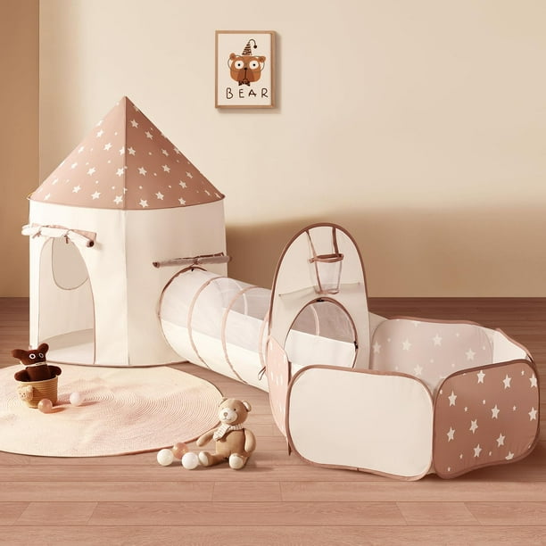 Tienda de campaña infantil Play Set Sumbababy con piscina de bolas Crawl Tunnel, 3 piezas