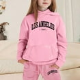 thumbnail image 2 of Little Outfits for Girls Sets Casual Winter Wear Trendy Printed Hooded Sweatshirt Cute Girls' Fall Clothing Sets Pink Size 6-7T, 2 of 4