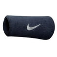 thumbnail image 4 of Nike Swoosh Wristbands Doublewide Double Wide 1 Pair 82816 Obsidian & White, 4 of 4