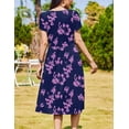thumbnail image 6 of Zeagoo Floral Casual Dresses Modest Tshirt Dress Aline Midi Dress Floral Boho Sundress with Pockets Cotton Ladies Summer Dress Travel Dress Holiday Dresses, 6 of 6