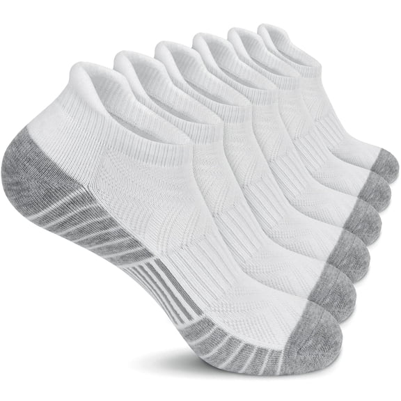 Aganear Athletic Running Socks, Sports Socks for Men Women, Cushioned Breathable Ankle Socks with Arch Support, 6 Pairs