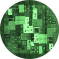 thumbnail image 1 of Ahgly Company Indoor Round Abstract Emerald Green Contemporary Area Rugs, 3' Round, 1 of 4
