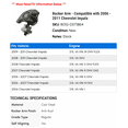 thumbnail image 2 of Rocker Arm - Compatible with 2006 - 2011 Chevy Impala 2007 2008 2009 2010, 2 of 2