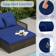 thumbnail image 5 of RELAX4LIFE Wicker Patio Outdoor Daybed - Rattan Sunbed Loveseat Sofa Set w/4-Level Adjustable Back, Cushions & Pillows, Storage Ottoman, 2-Person Bed Lounger for Backyard Porch, Patio Daybed (Navy), 5 of 9