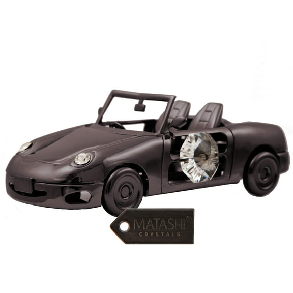 Matashi Charcoal Metal Plated Car Made With Genuine Crystals