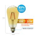 thumbnail image 3 of Paquete de 6 Focos Led Vintage Atenuable consume 6W ilumina 50W Amber 600LM 120-240V E-27 Yk Lighting YKFILCITY2-2 / Vintage, 3 of 5