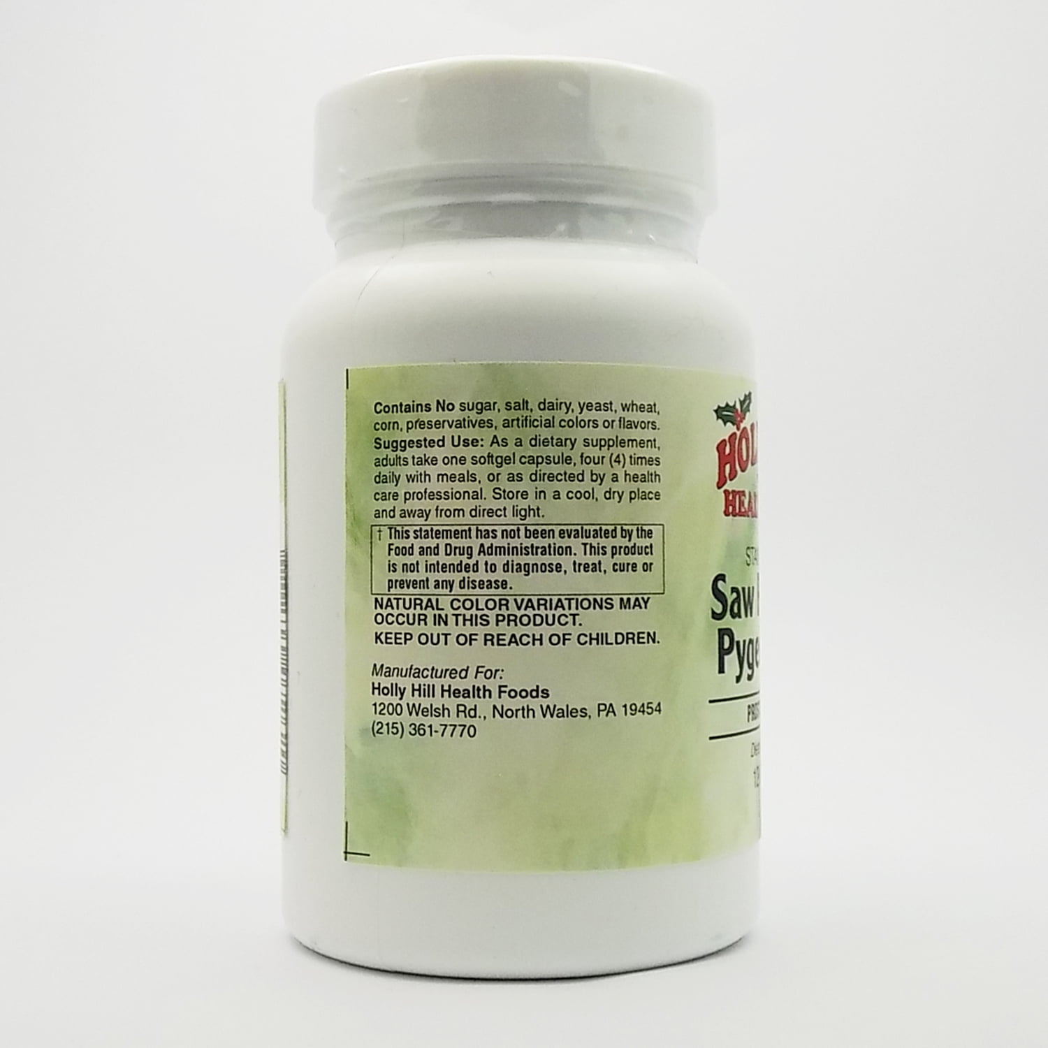 Holly Hill Health Foods, Standardized Saw Palmetto Pygeum Plus, 120 Softgels