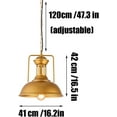 thumbnail image 6 of Vintage Gold Metal Pendant Light Fixture for Dining Room, Retro Industrial Style Pendant Lamp for Kitchen Island, American Farmhouse Pendant Light, Rustic Pendant Lighting for Over Table, 6 of 7