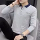 thumbnail image 5 of Camiseta polo negra de manga corta para hombre, abotonada, de poliéster, bordada, ajustada, informal, ajustada, a la venta, estilo coreano, 5 of 5