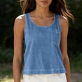 thumbnail image 5 of ClodeEU Women's Solid Color Crew Neck Denin Tank Top, Casual Sleeveless Jean Tops Light Blue,Women's Plus XXL, 5 of 8