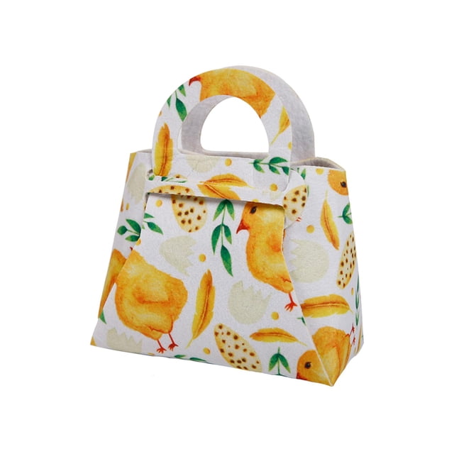 Bolsas de regalo de Pascua para niños, bolsas de regalo de fieltro, artículos de recuerdo para fiestas de Pascua Amarillo