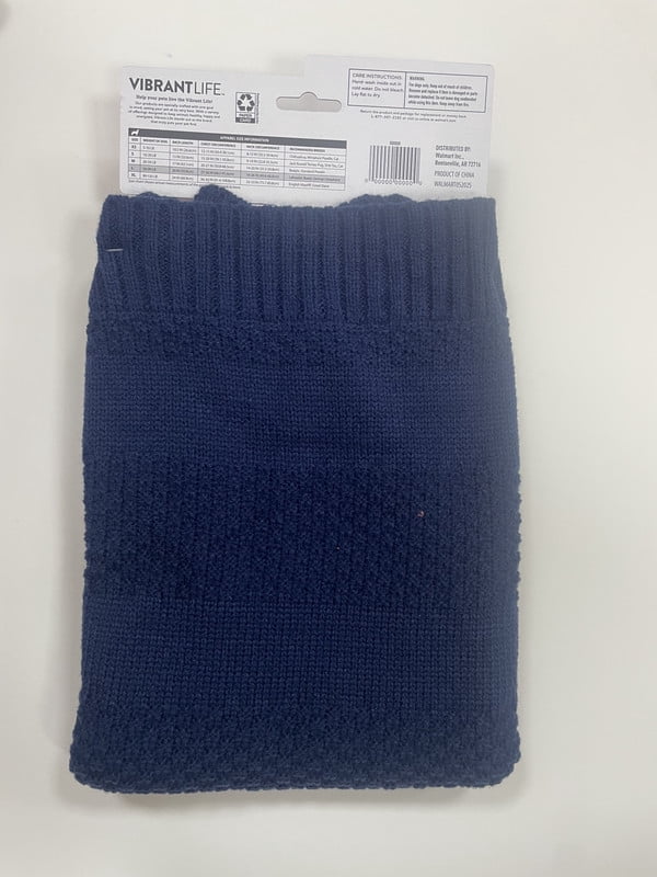 Vibrant Life Holiday Waffle Knit Spoiled Sweater for Dogs, Blue, M