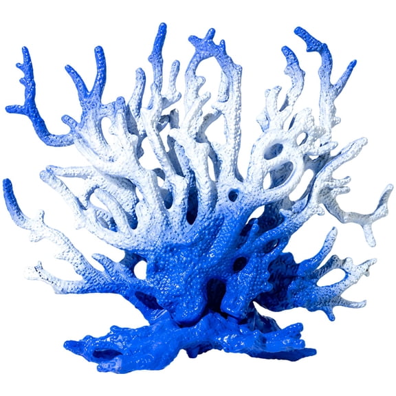 Aquarium Artificial Coral Decoration, Luminous PVC Reef Plant , Fish Tank Ornaments for Aquarium Landscaping Decor(Blue, 5.9 x 4.7'' )