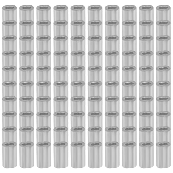 KAKOWELY 100pcs Aluminum Crimp Loop Sleeve Aluminum Crimping Loop Wire Rope Fittings,0.35X"X0.2"X0.16"