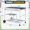 thumbnail image 3 of Walsunny Outdoor Pizza Oven Grill Stand,Outdoor Cooking Cart with Wheels, Multi-Functional Prep Station, Compatible with Ninja Woodfire Grill, Cuisinart Grill, Blackstone Griddle, Seasoning Rack, 3 of 8