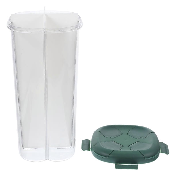 Reusable Plastic Flour Container Sealed Kitchen Rice Storage Bucket Green 28X13.5CM 1Pcs