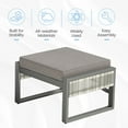thumbnail image 4 of PARKWELL Outdoor Patio Ottoman Set of 2,Hand-Woven Rope Seat Foot Rest Side Table with Removable Cushions,Dark Gray, 4 of 9