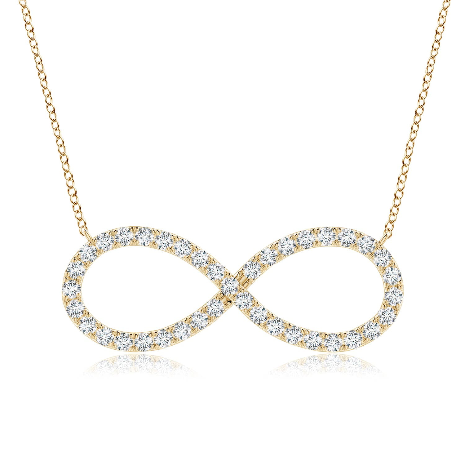ANGARA Lab Grown Diamond Infinity Pendant Necklace for Women in 14K Yellow Gold (Size-1.8mm| Color-F-G| Clarity-VS) | April Birthstone, Anniversary Jewelry Gift for Women | Lab-Grown Diamond Necklace