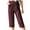 Wine, variant on Quinlirra Womens Pants Under $10 Women's Casual Fashion Elastic-waisted Solid Color Pants Loose Casual Pants