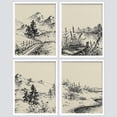thumbnail image 5 of PixonSign Framed Wall Art Duotone Old-Fashioned Forest Tree Posters, Set of 4 Floral Botanical Landscape Canvas Prints, Classic Vintage Nature Wall Décor for Home Decor - 8"x10" White, 5 of 5