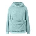thumbnail image 3 of WOYY Girls Fuzzy Hoodie Pet Big Pocket Soft Hooded Sweatshirt, Sizes 13-14, 3 of 5