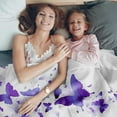 thumbnail image 2 of Blanket Purple Butterfly Blanket, Mothers Day Blanket, Butterfly Throw Blanket for Couch Bed Butterfly Decorations, Butterflies Flannel Fleece Blanket Purple Get Well Gifts for Women 60"X50", 2 of 6