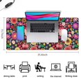 thumbnail image 5 of Long Mouse Pads for Desk,Pioneer Flower Floral Print Pattern Desk Mats on Top Of Desks, Desk Mouse Pad Extra Large with 3mm Non-Slip Base and Stitched Edge for Gaming,Office,Work,Home 35.4"x15.7", 5 of 6