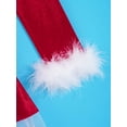 thumbnail image 3 of YONGHS Kids Girls Christmas Mrs Claus Costume Velvet Long Sleeve Ice Skating Dress 4-16, 3 of 7