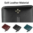 thumbnail image 4 of Leather Short Wallet for Women, Small Bifold Buckle Wallet, Ladies Zip-Around Security Card Holder, Travel Case, 4 of 8