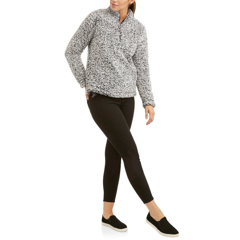Time and Tru Women s Plus Size Snow Tipped Quarter Zip Jacket