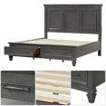 thumbnail image 3 of 6 Piece King Size Bedroom Furniture Sets, Wood Bedroom Set include King Size Platform Bed with 2 Storage Drawer, 2 Nightstands, Chest, Dresser and Mirror for Adults, Gray, 3 of 8