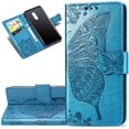 thumbnail image 1 of Case Premium PU Leather Flip Wallet Case Butterfly Embossed Full Body Protection Flip Stand Card Holder Magnetic Cover for iPhone 6 Plus(Blue), 1 of 6