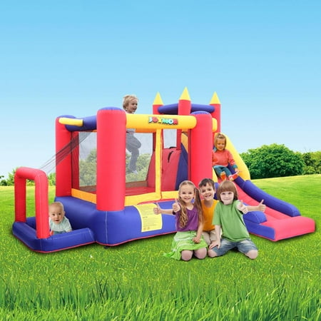 Zimtown Inflatable Bounce House Castle Kids Jumper Slide Bouncer Without Blower
