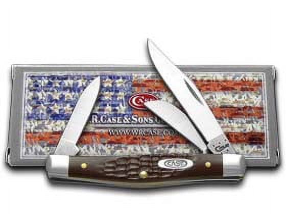Case XX Jigged Brown Synthetic Stockman Stainless Pocket Knife 00106