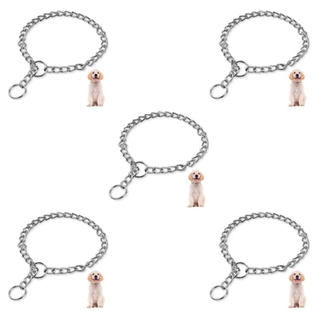 ZLight P Snake Chain Collar Firm And Gentle Metal Dog Collar For Effective Training Good Hardness 5Set