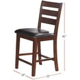 thumbnail image 2 of Antique Walnut Finish Solid Wood Dining Chairs Set of 6 Kitchen Breakfast Framed Back Cushion Seats Counter Height High Chair, 2 of 8