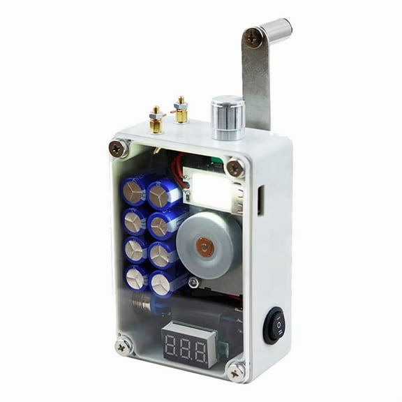 8-Capacitor Hand Generator USB Charging Camping Outdoor Emergency Tool Cranked for 2 Minutes, Can Lgnite 40-50 Times,1 * Hand crank generator,Silver