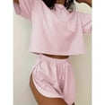 thumbnail image 2 of CQXIDFH Pajamas Set for Women Side Split Shorts and Top Set 2 Piece Cute Comfy Summer Loungewear Soft PJ Loungewear Sleepwear, 2 of 6