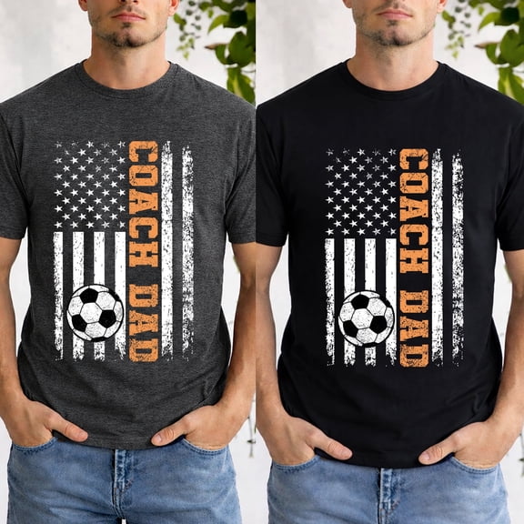 Coach Dad USA Soccer Shirt Men, US Soccer Coach Dad T-Shirt, Cotton Crew Neck Short Sleeve Tee, Game Day Gift S-5XL