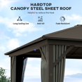 thumbnail image 3 of Gazebo à Toit Rigide 10 Pieds x 12 Pieds avec Toit en Acier, Pavillon Extérieur à Cadre en Aluminium Résistant à la Rouille avec Rideaux d'Intimité et Moustiquaire, Abri de Jardin Gris pour Cour Arrière et Patio, 3 of 7