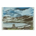 thumbnail image 1 of Landscape Cutting Board, Artwork of Snowy Mountains Clouds and a Lake, Decorative Tempered Glass Cutting and Serving Board, in 3 Sizes, by Ambesonne, 1 of 2
