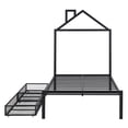 thumbnail image 4 of Twin Size Metal Platform Bed with two drawers,House-Shaped Headboard Design, Black, 4 of 17